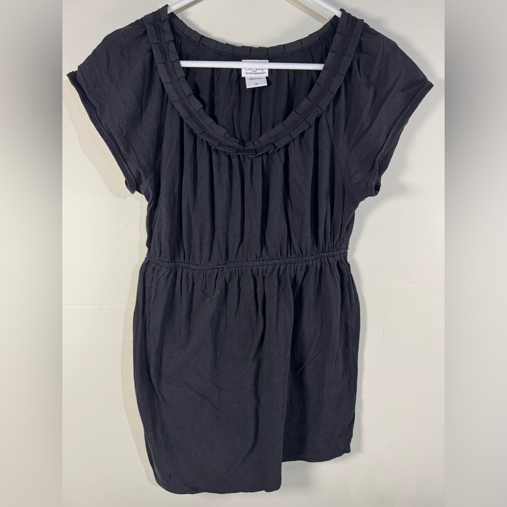 Oh baby by motherhood Black Womens top shirt flutter sleeve medium